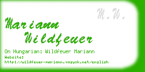 mariann wildfeuer business card